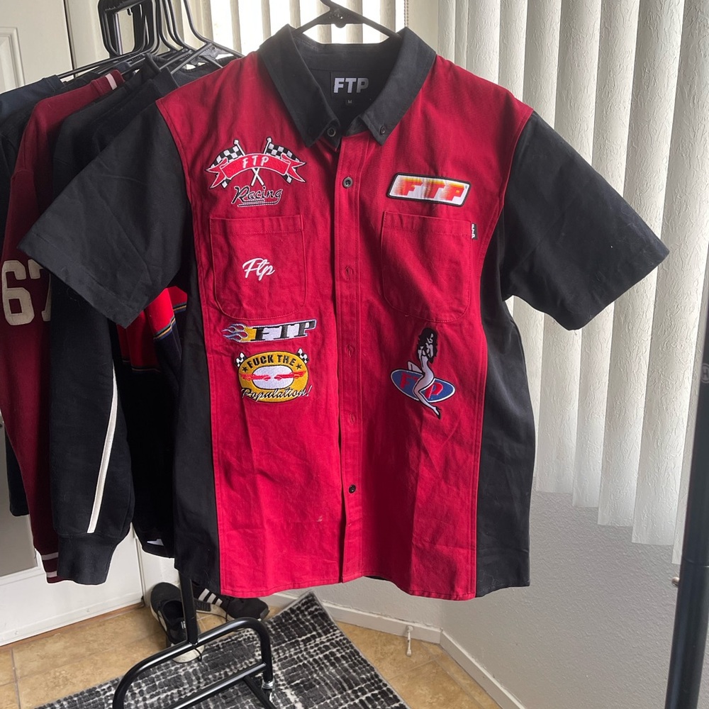 FTP Black and Red Racing Shirt with Patches
